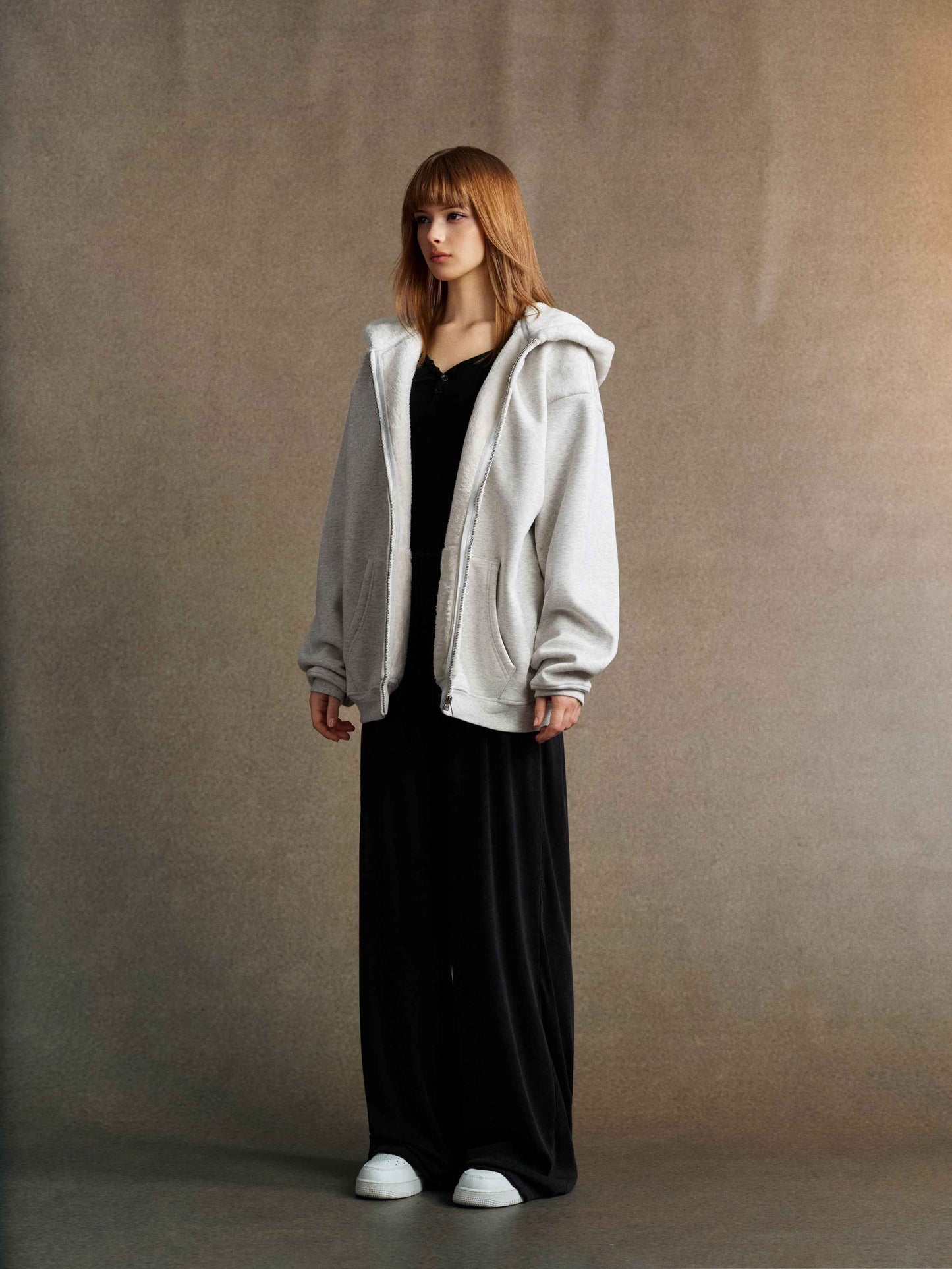 560GSM Unisex Composite Fleece Zip-Up Hoodie