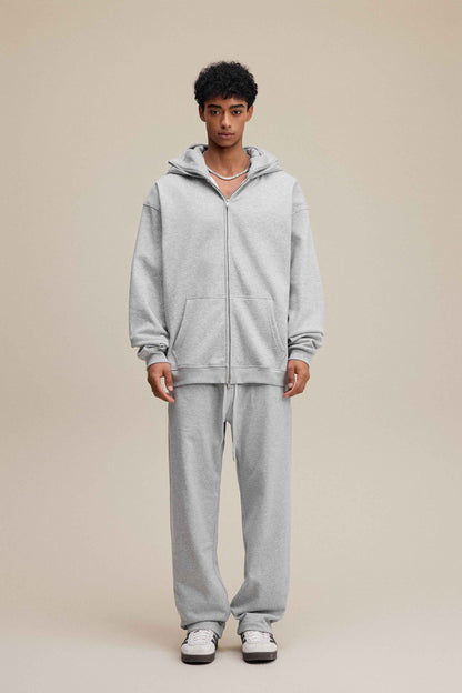 340GSM Men's Trendy Fleece Zip-Up Windproof Face-Mask Hoodie