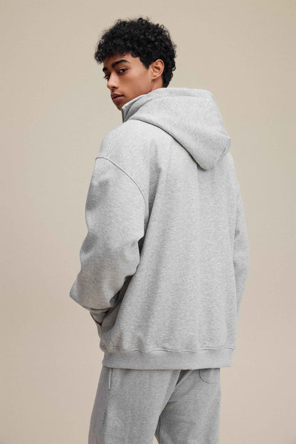 340GSM Men's Trendy Fleece Zip-Up Windproof Face-Mask Hoodie