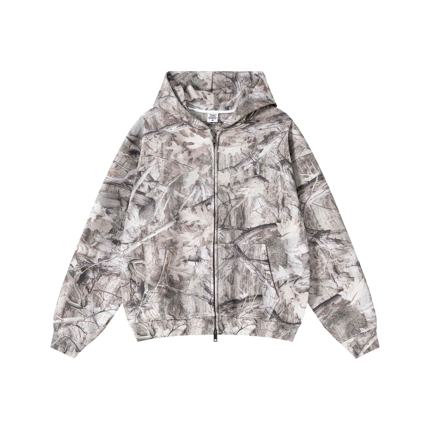 340GSM Unisex Heat Transfer Desert Camouflage Zip-Up Hoodie
