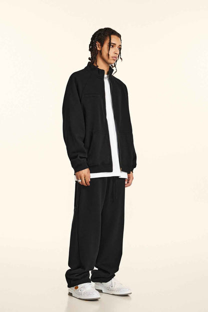 420GSM Unisex Minimalist Drop-Shoulder Zip Coat Jacket