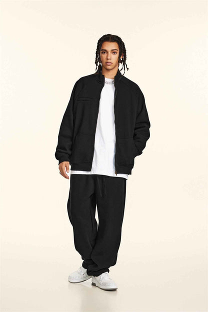420GSM Unisex Minimalist Drop-Shoulder Zip Coat Jacket