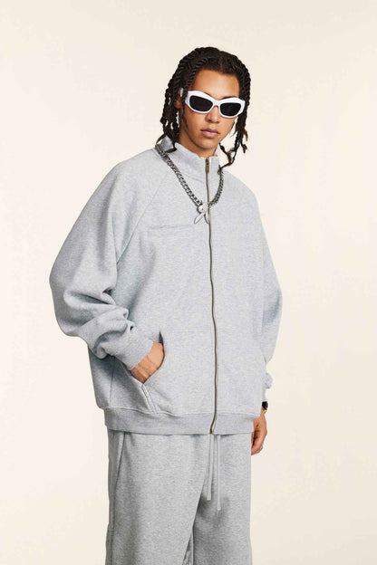 420GSM Unisex Minimalist Drop-Shoulder Zip Coat Jacket
