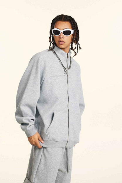 420GSM Unisex Minimalist Drop-Shoulder Zip Coat Jacket