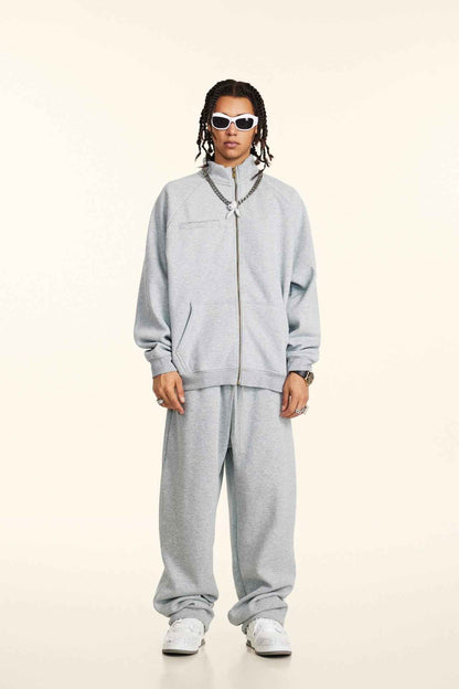 420GSM Unisex Minimalist Drop-Shoulder Zip Coat Jacket