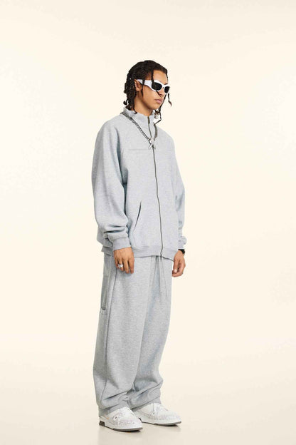 420GSM Unisex Minimalist Drop-Shoulder Zip Coat Jacket