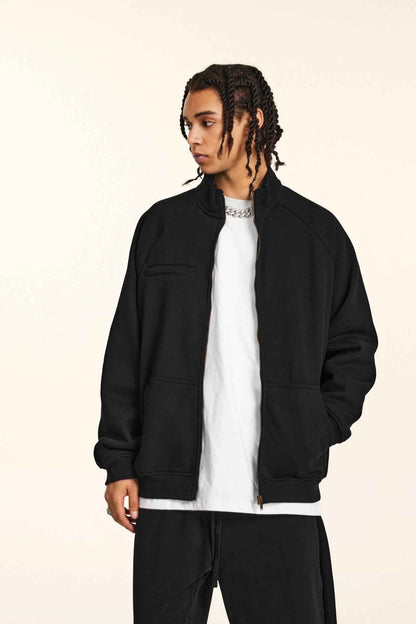 420GSM Unisex Minimalist Drop-Shoulder Zip Coat Jacket
