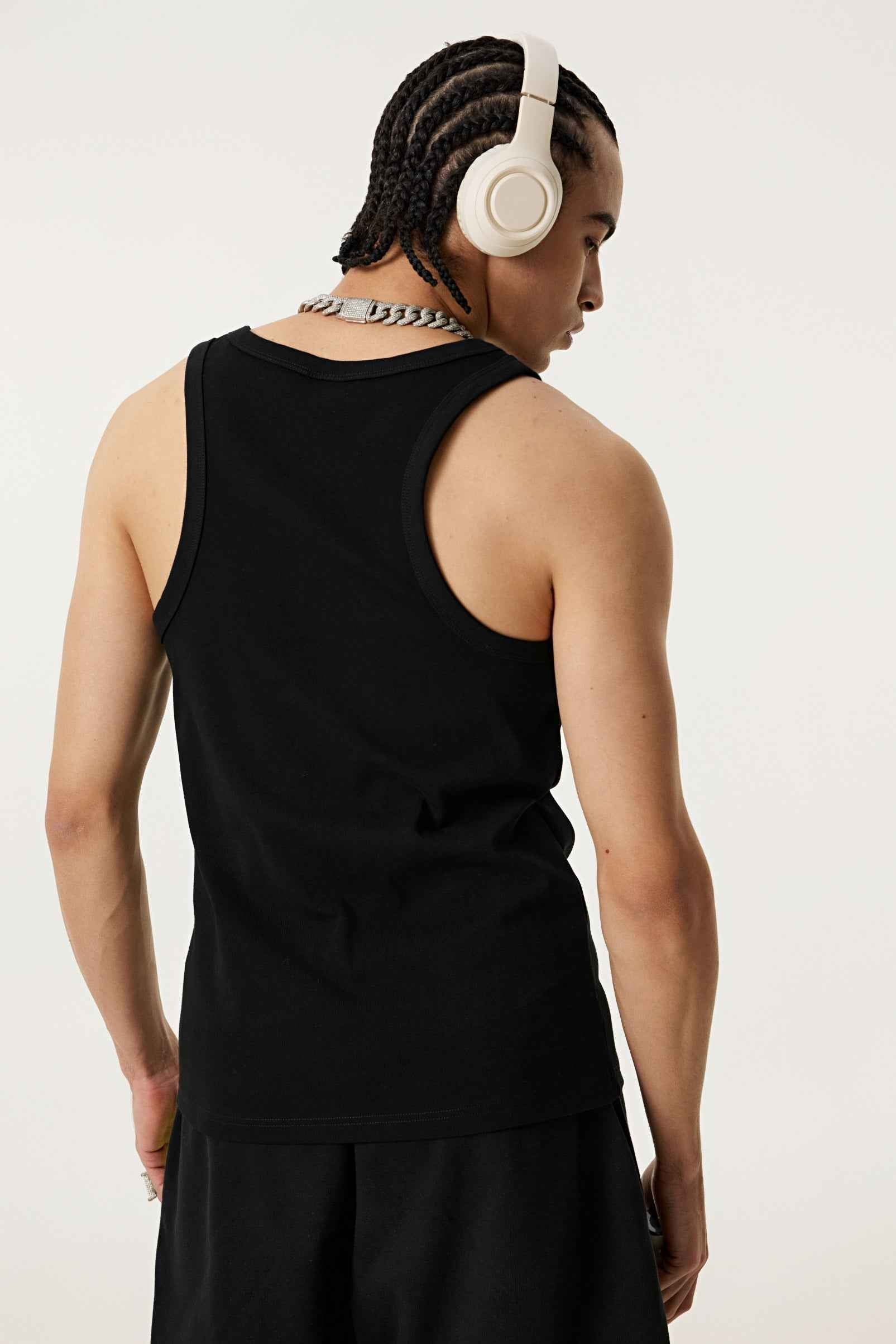 315GSM Men's Solid-Color Soft Cotton Muscle Tee