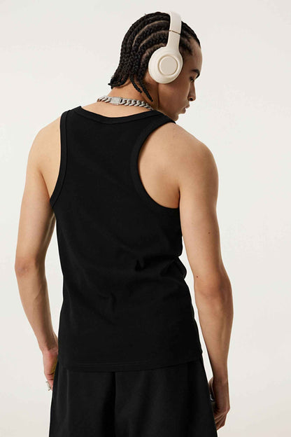 315GSM Men's Solid-Color Soft Cotton Muscle Tee