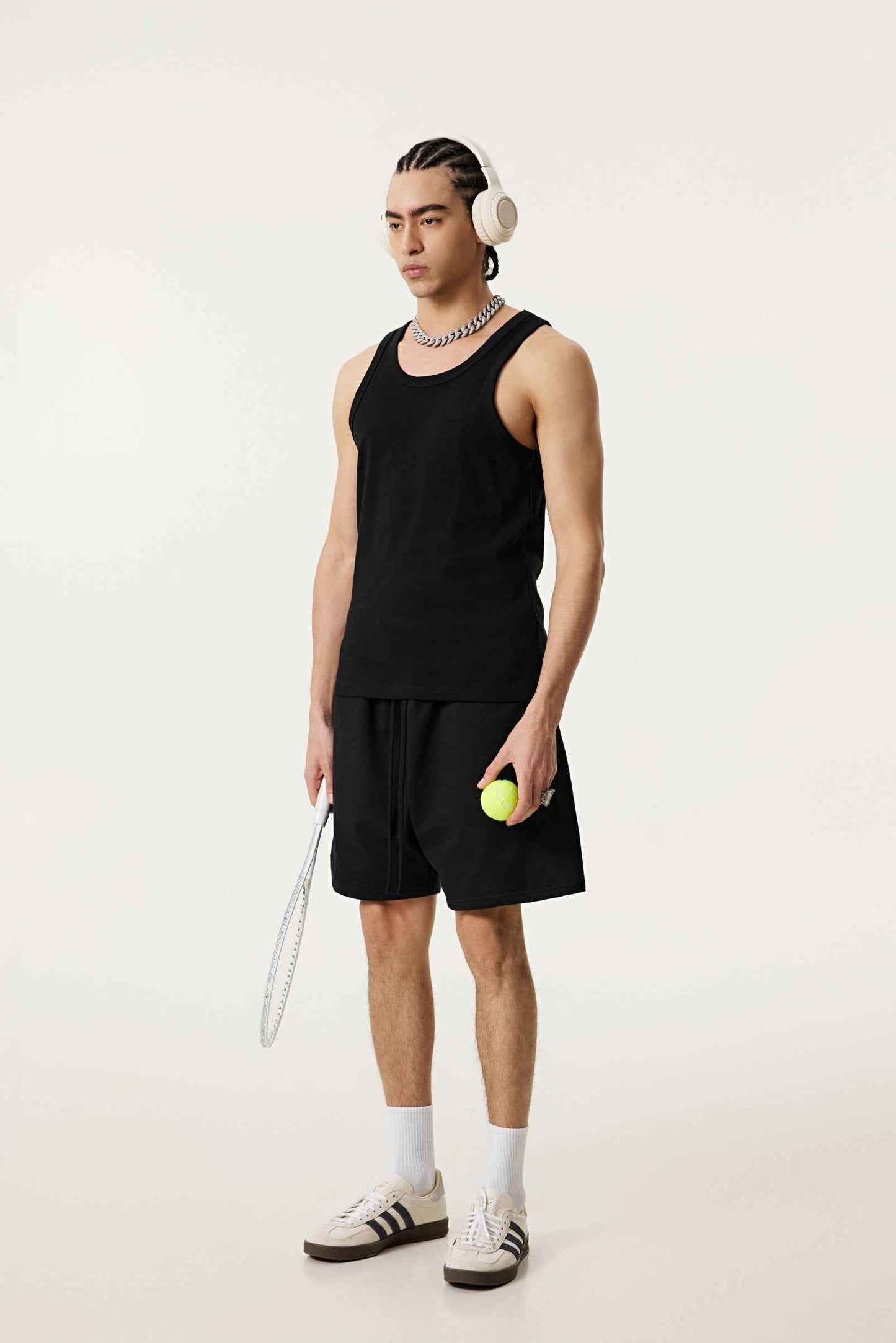 315GSM Men's Solid-Color Soft Cotton Muscle Tee
