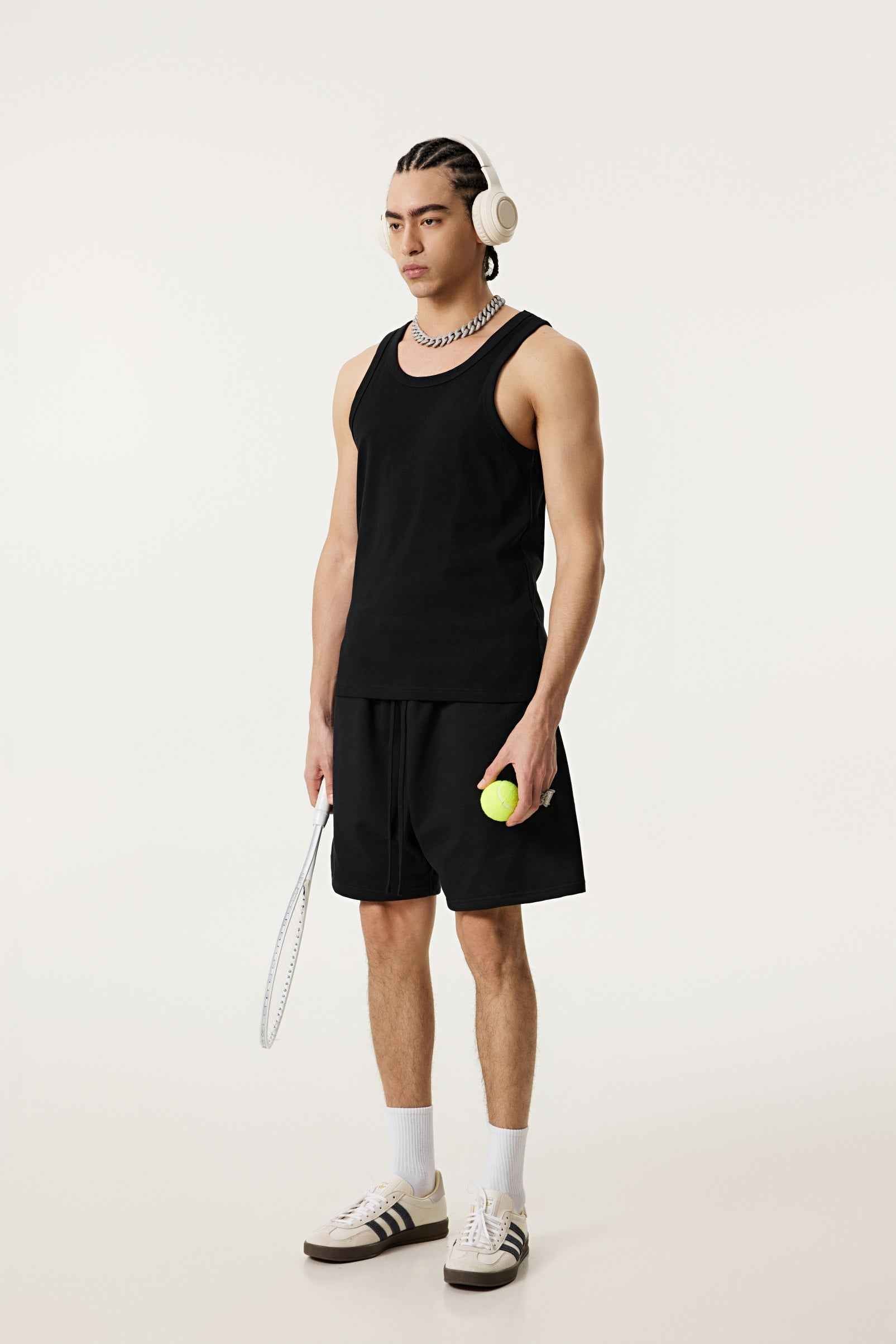 315GSM Men's Solid-Color Soft Cotton Muscle Tee