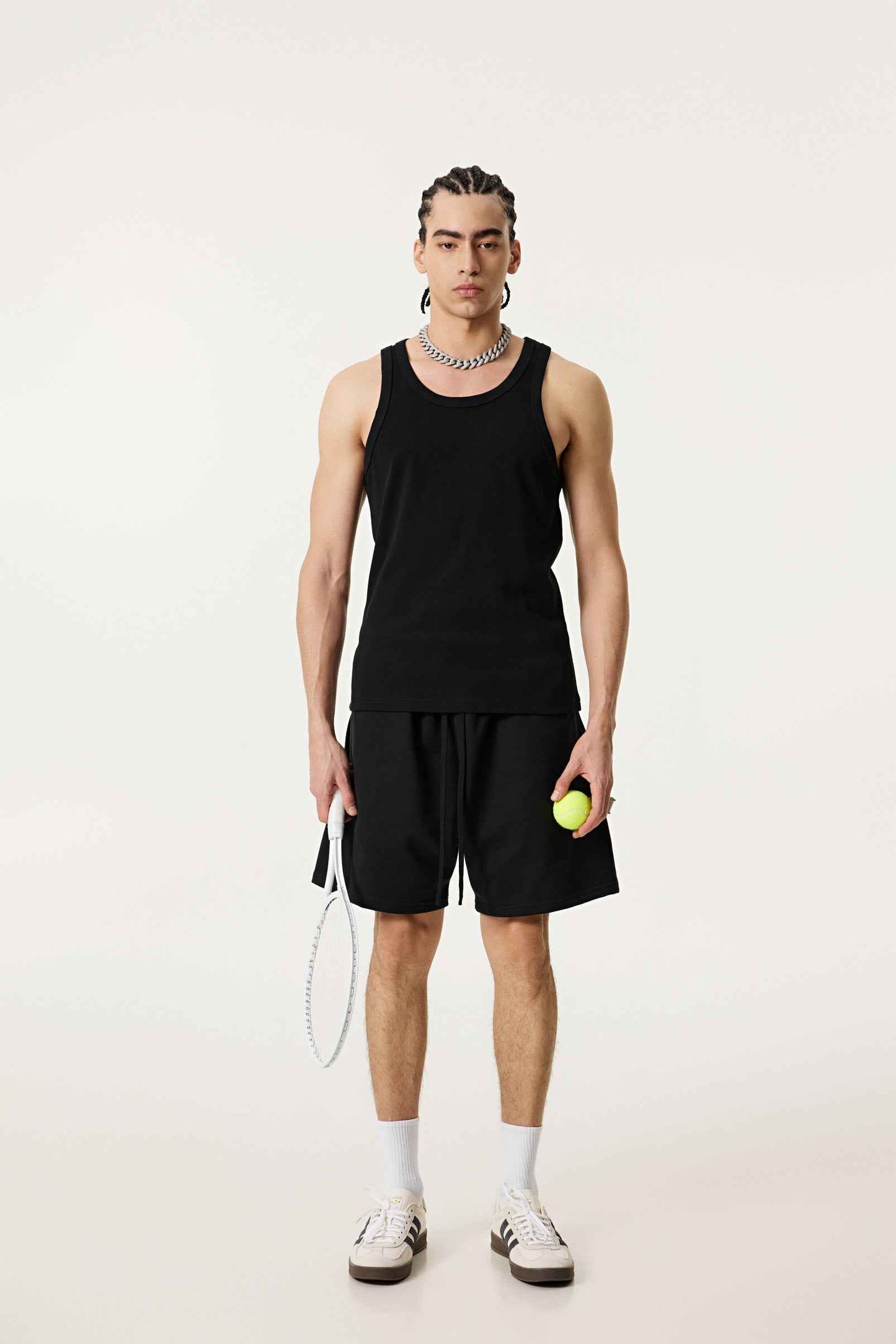 315GSM Men's Solid-Color Soft Cotton Muscle Tee
