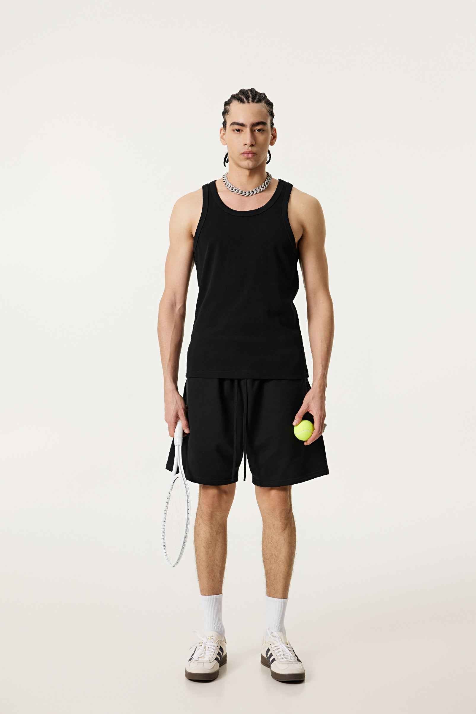 315GSM Men's Solid-Color Soft Cotton Muscle Tee