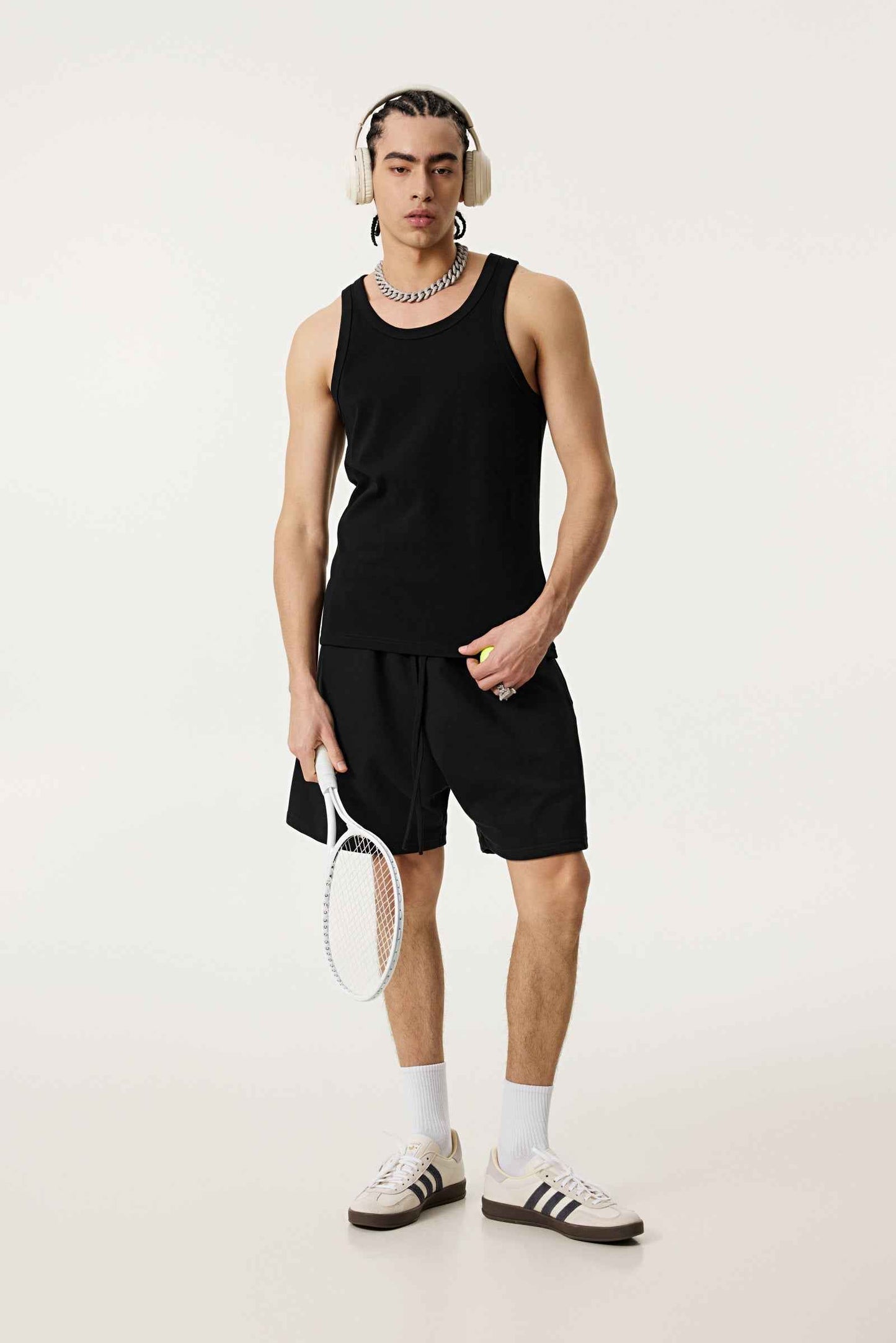 315GSM Men's Solid-Color Soft Cotton Muscle Tee