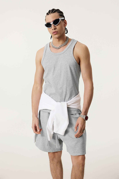 315GSM Men's Solid-Color Soft Cotton Muscle Tee