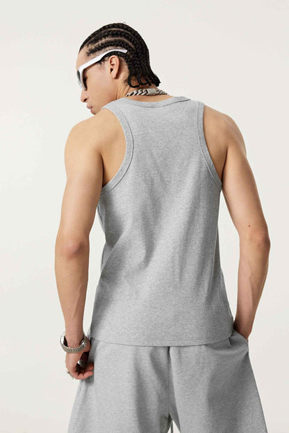 315GSM Men's Solid-Color Soft Cotton Muscle Tee