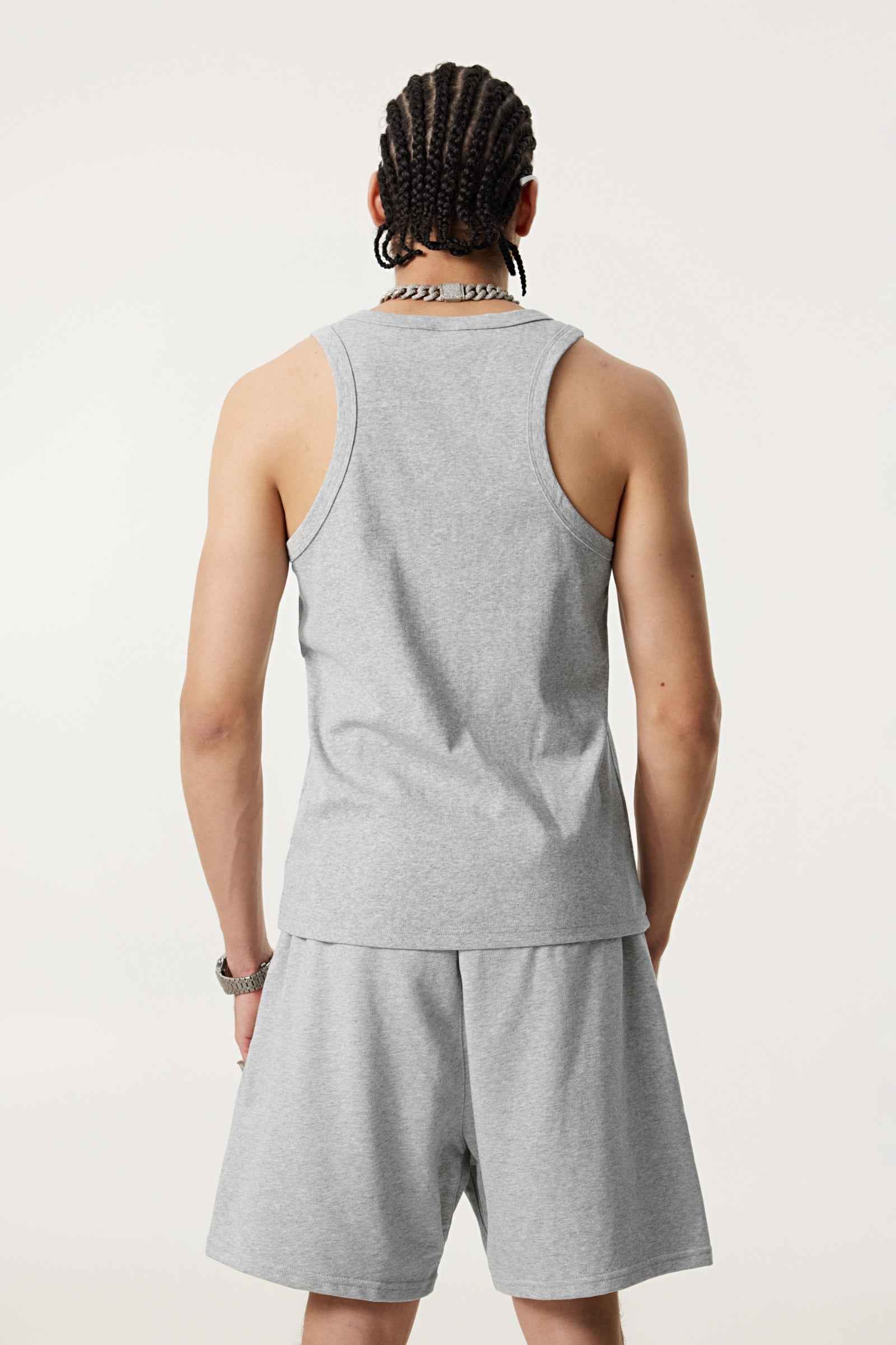 315GSM Men's Solid-Color Soft Cotton Muscle Tee