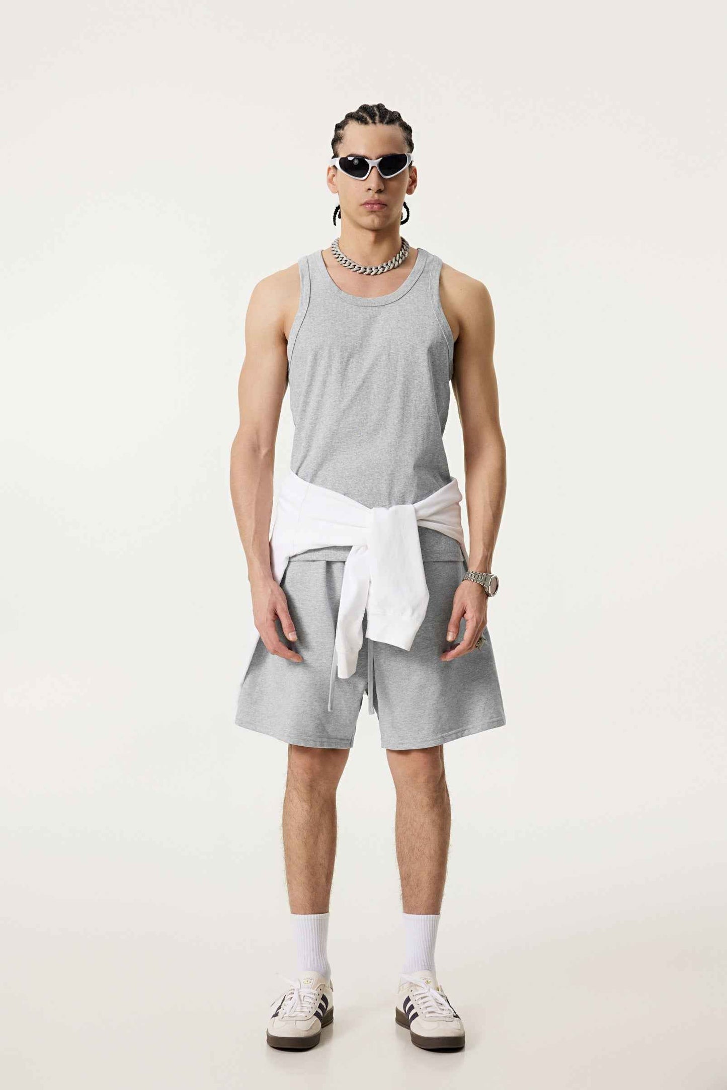 315GSM Men's Solid-Color Soft Cotton Muscle Tee