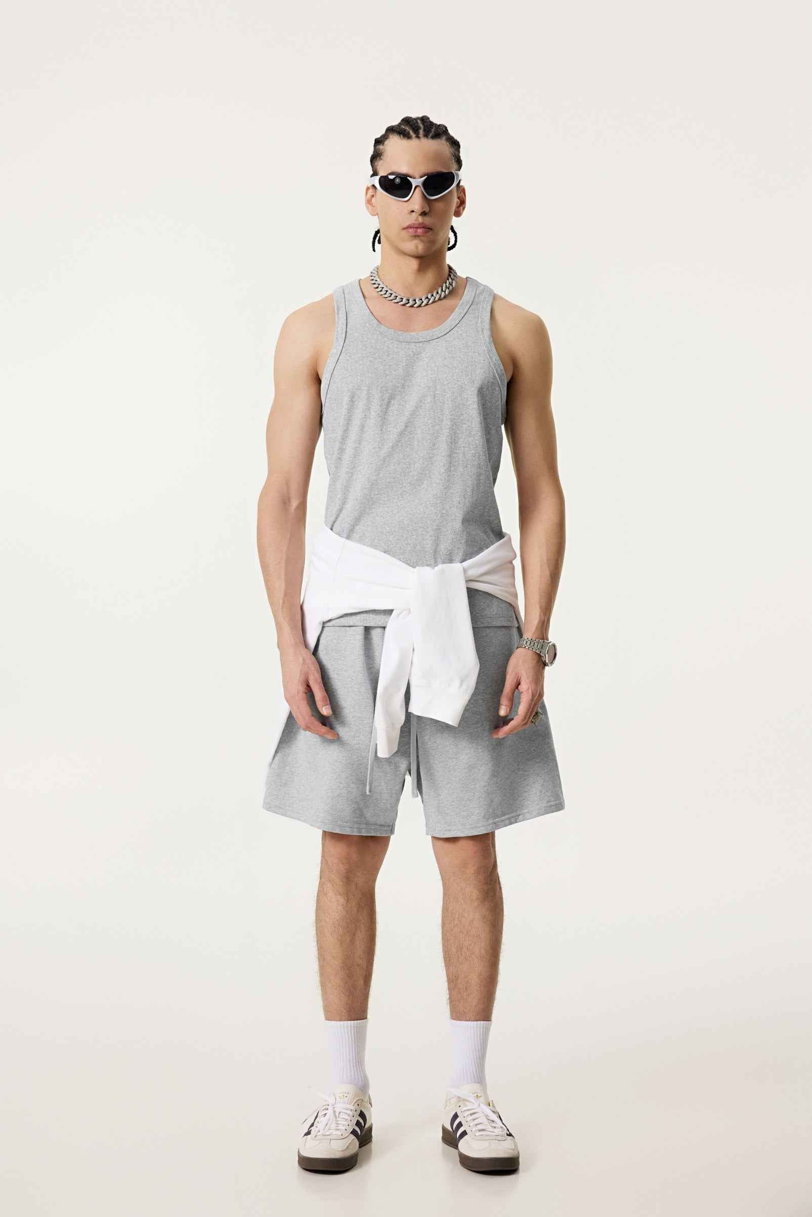 315GSM Men's Solid-Color Soft Cotton Muscle Tee