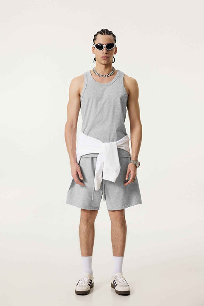 315GSM Men's Solid-Color Soft Cotton Muscle Tee
