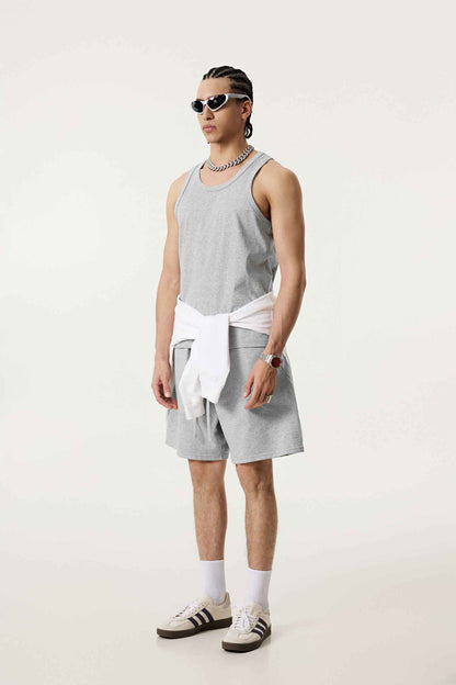 315GSM Men's Solid-Color Soft Cotton Muscle Tee