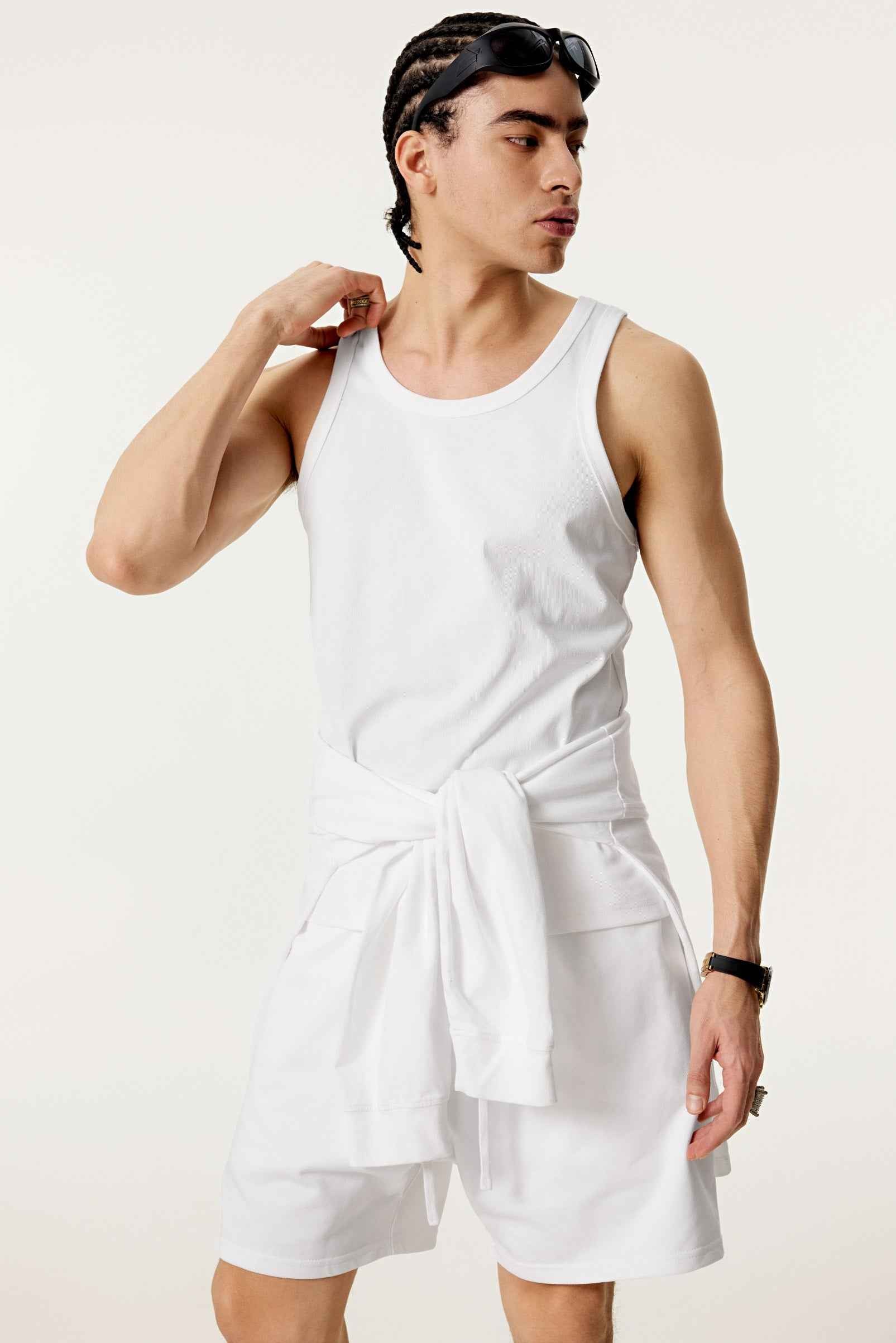 315GSM Men's Solid-Color Soft Cotton Muscle Tee