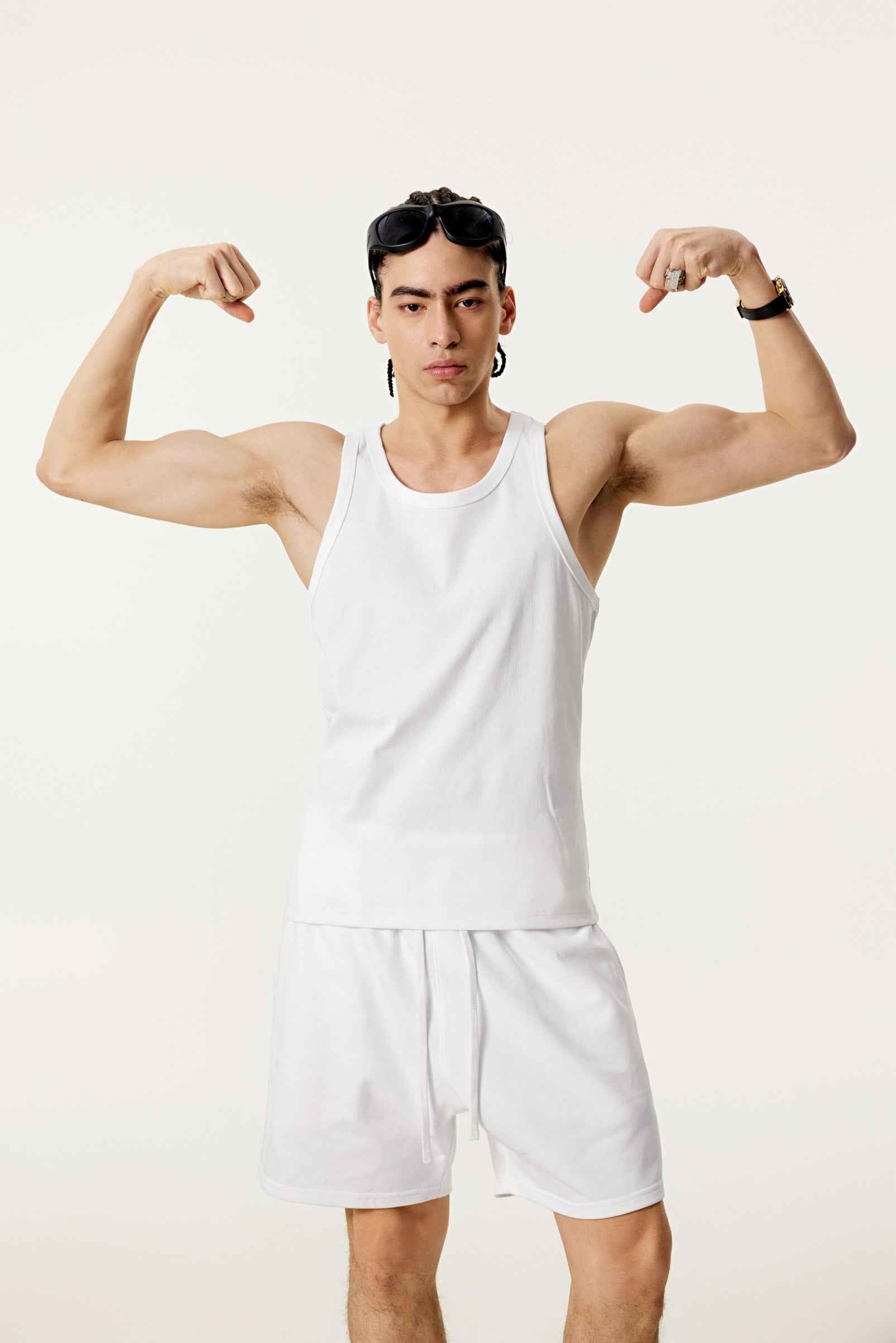 315GSM Men's Solid-Color Soft Cotton Muscle Tee
