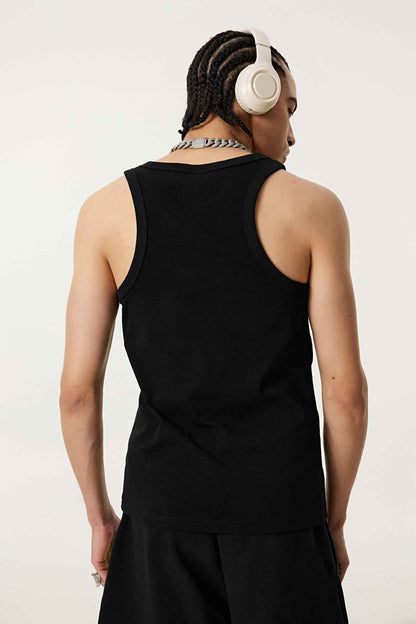 315GSM Men's Solid-Color Soft Cotton Muscle Tee