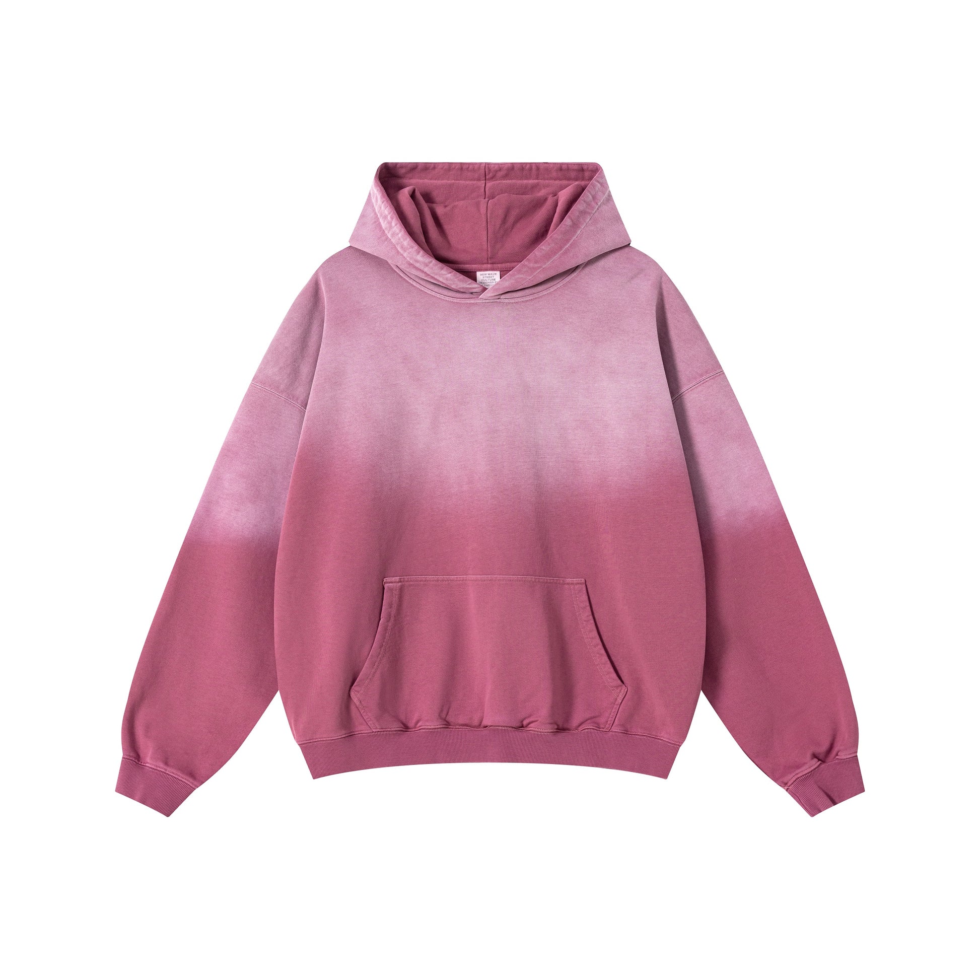 480GSM Unisex Monkey Wash Heavyweight French Terry Hoodie Vintage Faded Red