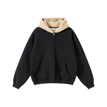 560GSM Unisex Composite Fleece Zip-Up Hoodie