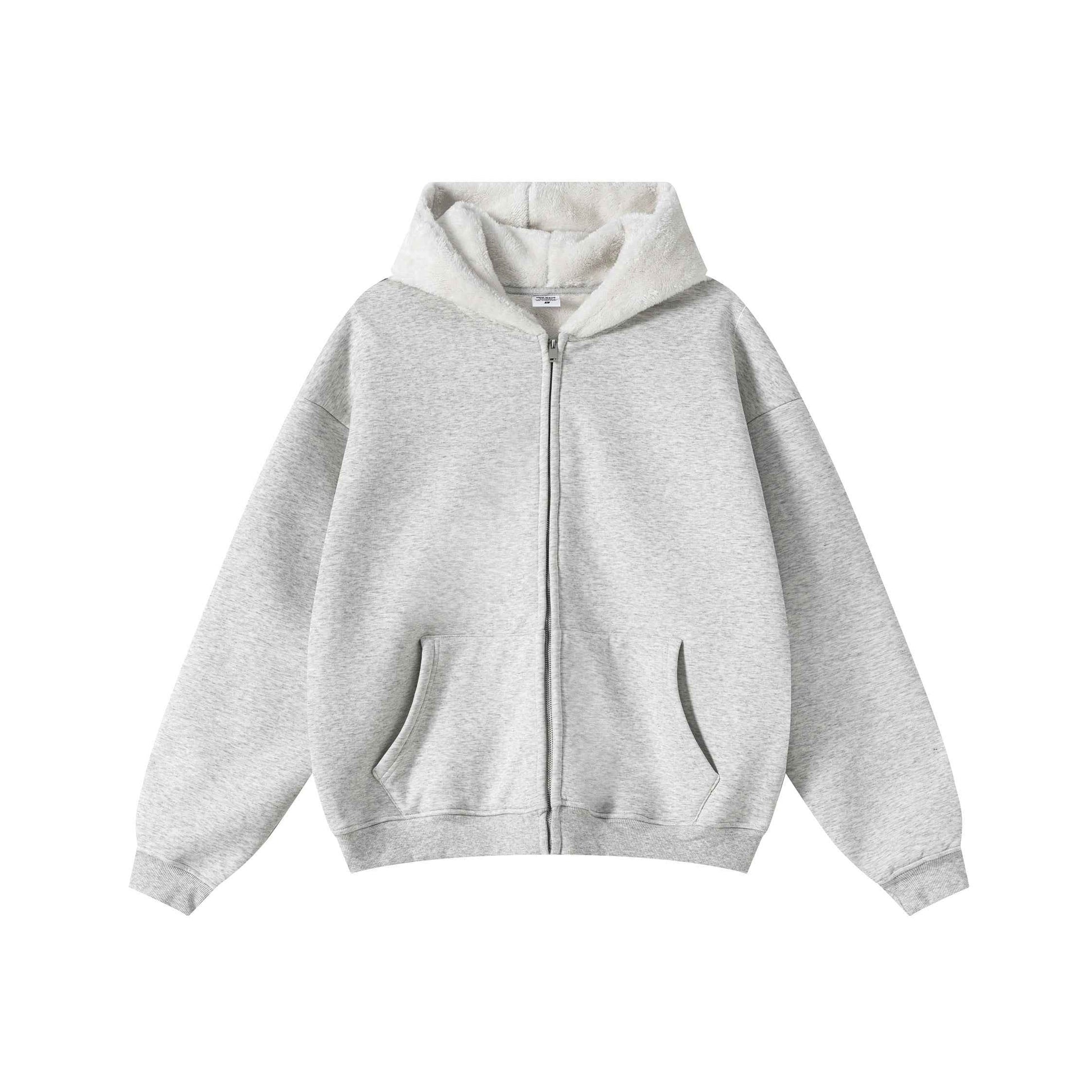560GSM Unisex Composite Fleece Zip-Up Hoodie