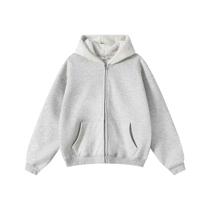 560GSM Unisex Composite Fleece Zip-Up Hoodie