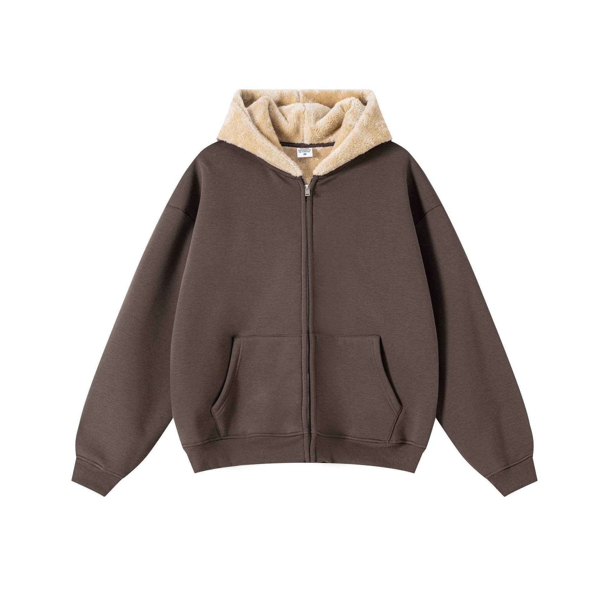 560GSM Unisex Composite Fleece Zip-Up Hoodie