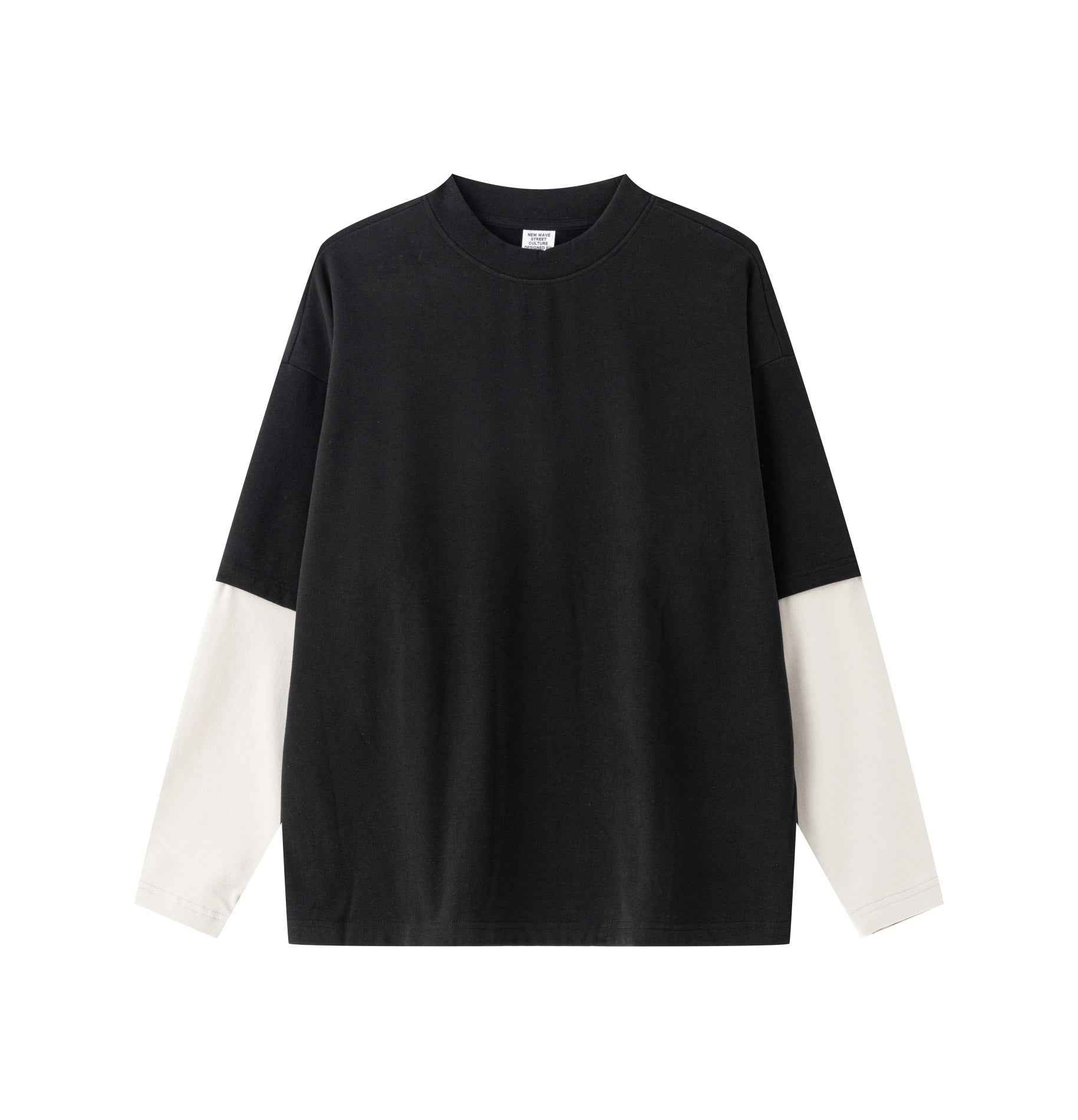 320GSM Unisex Faux Layered Solid Color Base Layer Long-Sleeve Tee