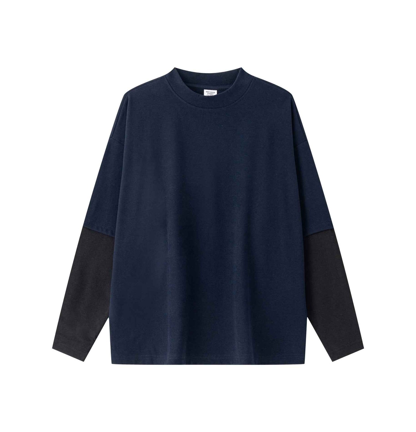 320GSM Unisex Faux Layered Solid Color Base Layer Long-Sleeve Tee