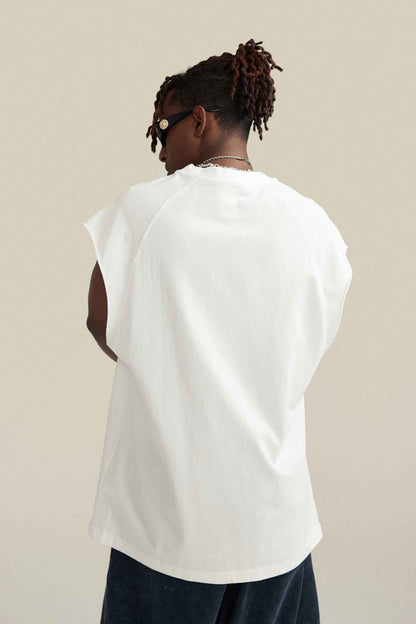 285GSM Men‘s Raglan-Style Snow-Wash Muscle Tee