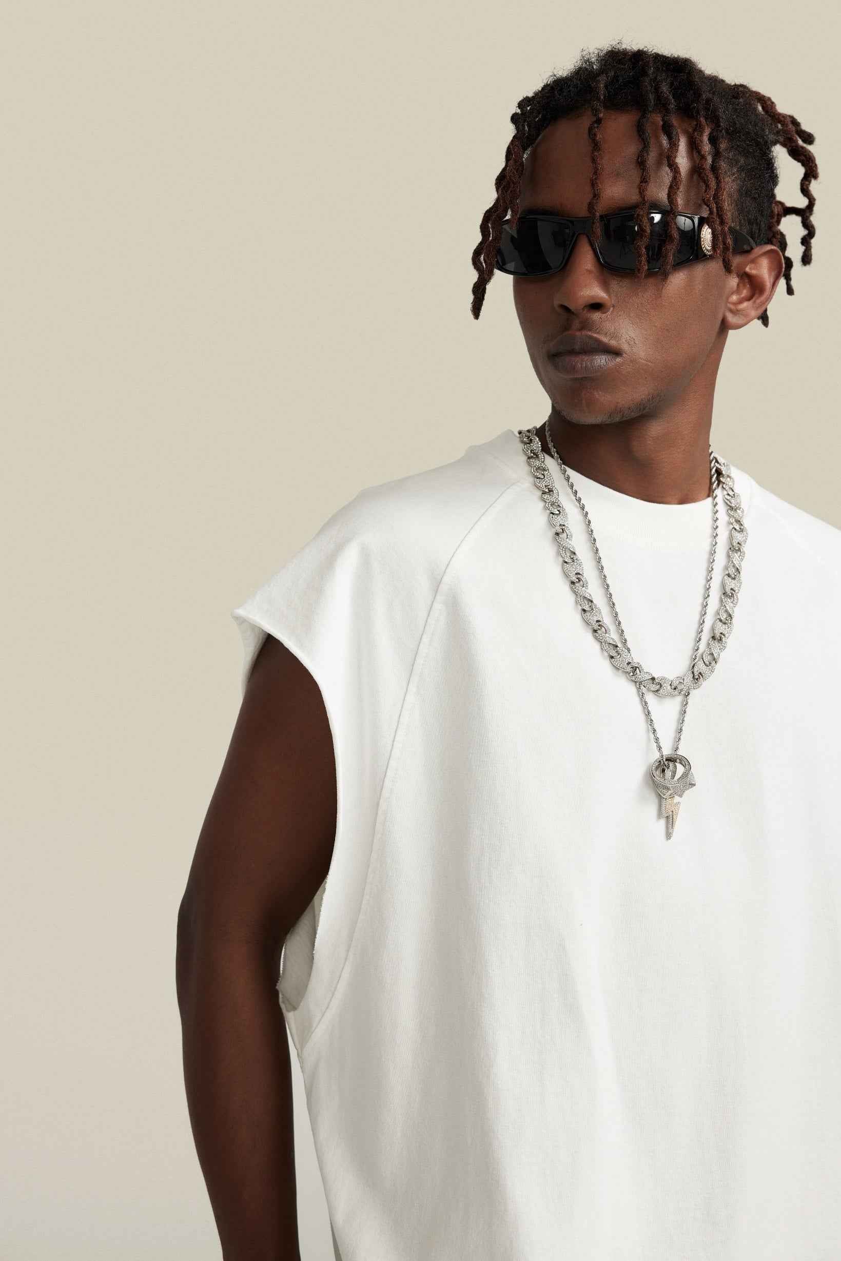285GSM Men‘s Raglan-Style Snow-Wash Muscle Tee
