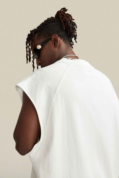 285GSM Men‘s Raglan-Style Snow-Wash Muscle Tee