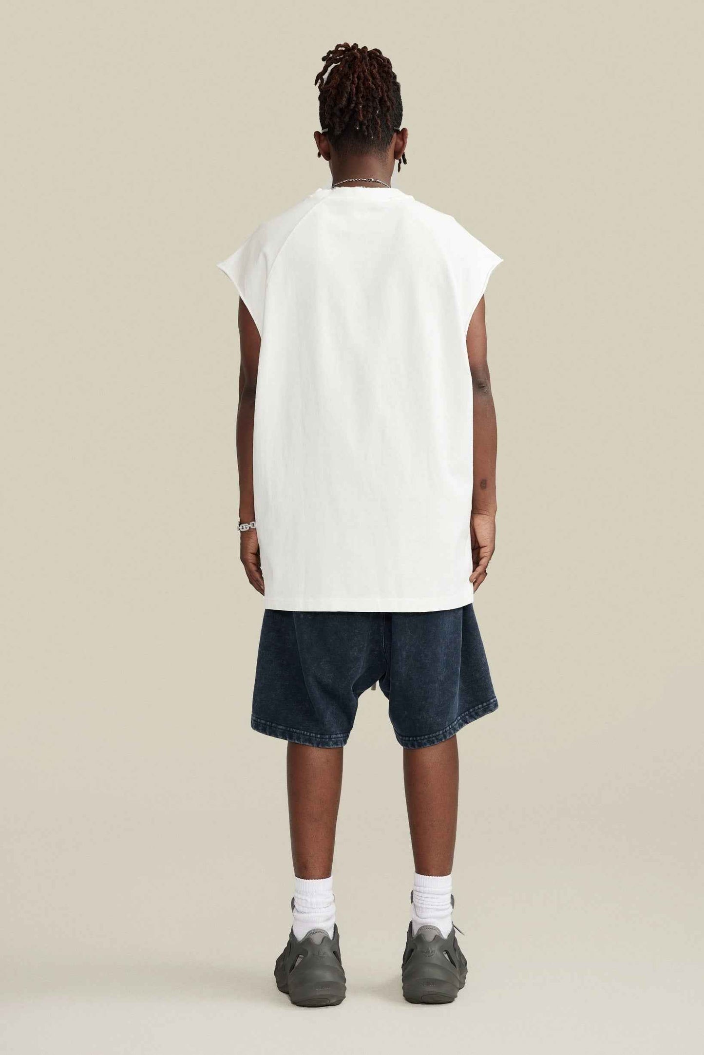 285GSM Men‘s Raglan-Style Snow-Wash Muscle Tee