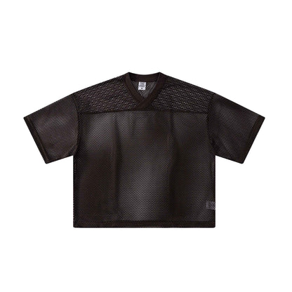 240GSM Men’s Boxy-Fit Mesh Layering V-Neck Tee