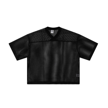 240GSM Men’s Boxy-Fit Mesh Layering V-Neck Tee