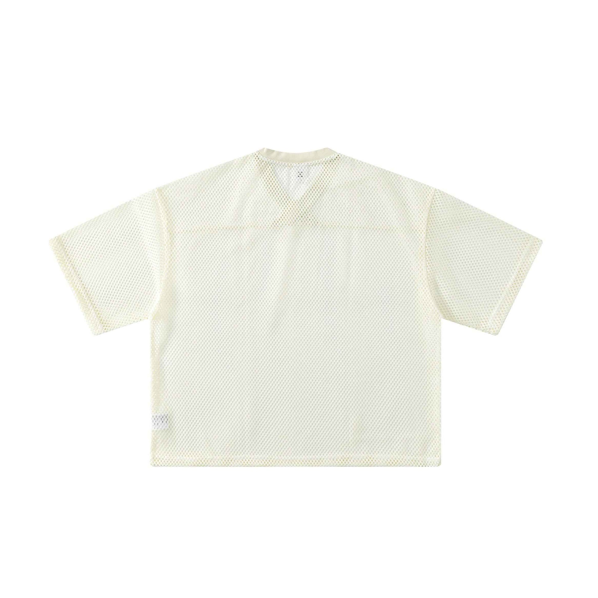240GSM Men’s Boxy-Fit Mesh Layering V-Neck Tee