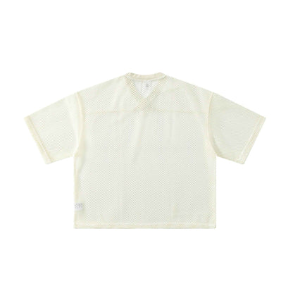 240GSM Men’s Boxy-Fit Mesh Layering V-Neck Tee