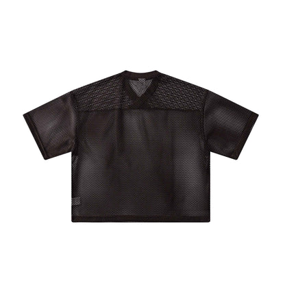 240GSM Men’s Boxy-Fit Mesh Layering V-Neck Tee