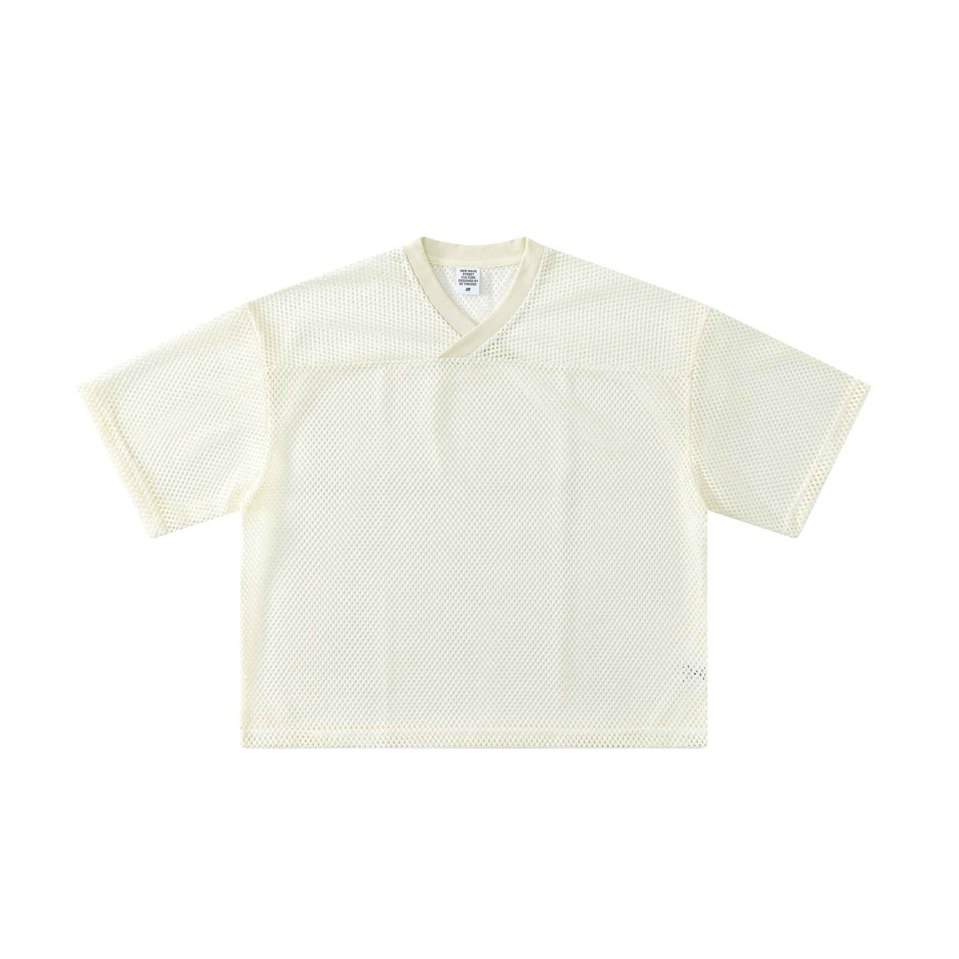 240GSM Men’s Boxy-Fit Mesh Layering V-Neck Tee