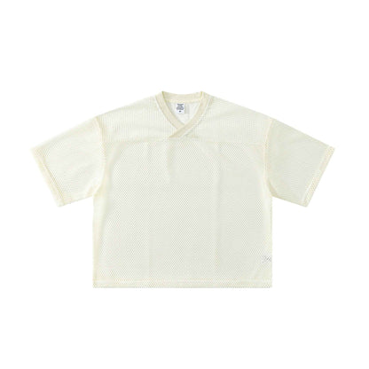 240GSM Men’s Boxy-Fit Mesh Layering V-Neck Tee
