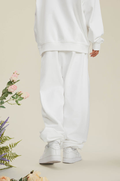 440GSM Men’s Relaxed Fit Loopback Terry Jogger Pants Ivory White