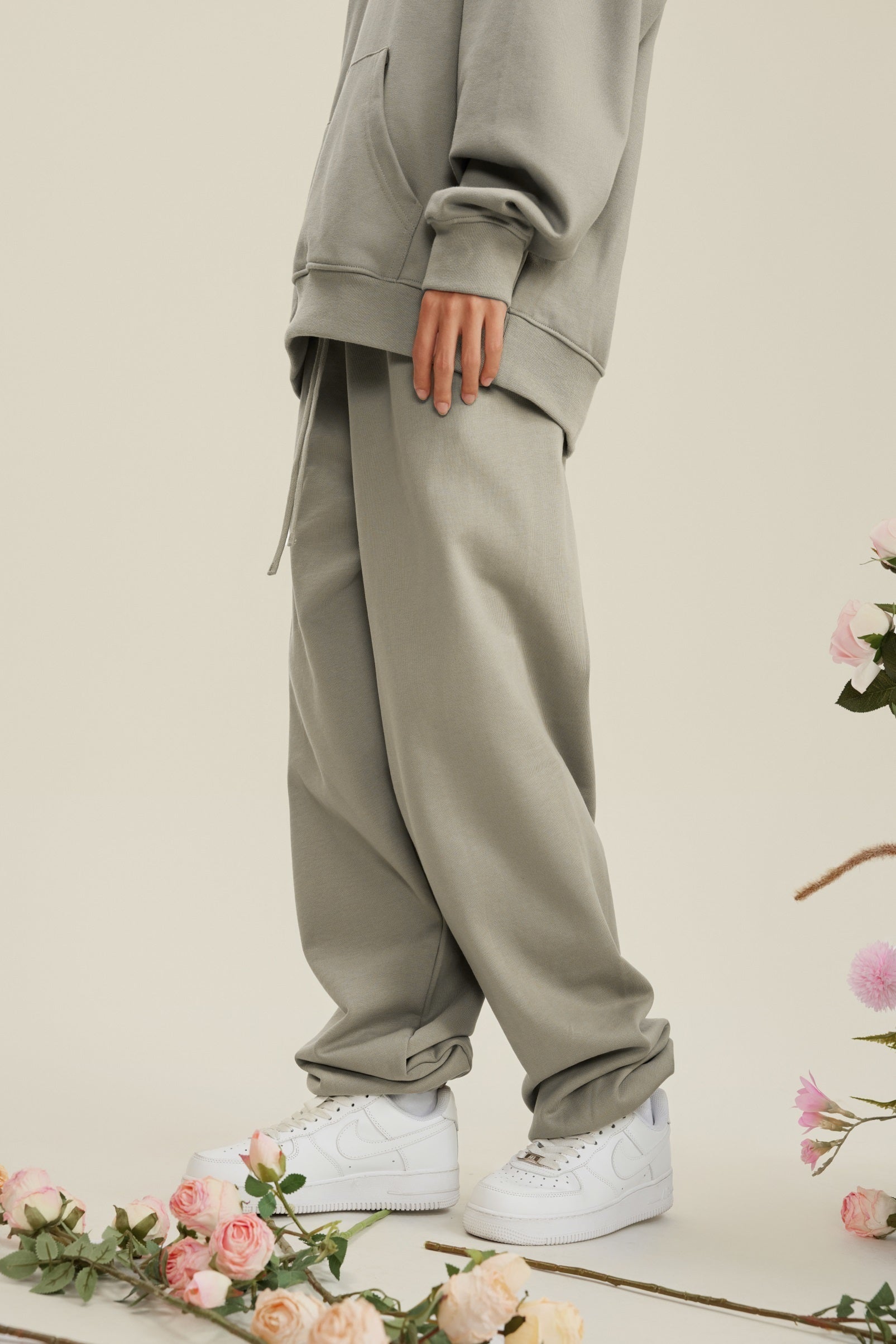 440GSM Men’s Relaxed Fit Loopback Terry Jogger Pants Camel Color