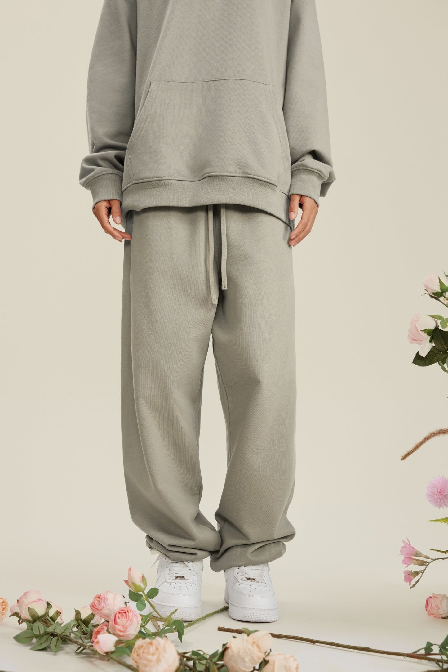 440GSM Men’s Relaxed Fit Loopback Terry Jogger Pants Camel Color