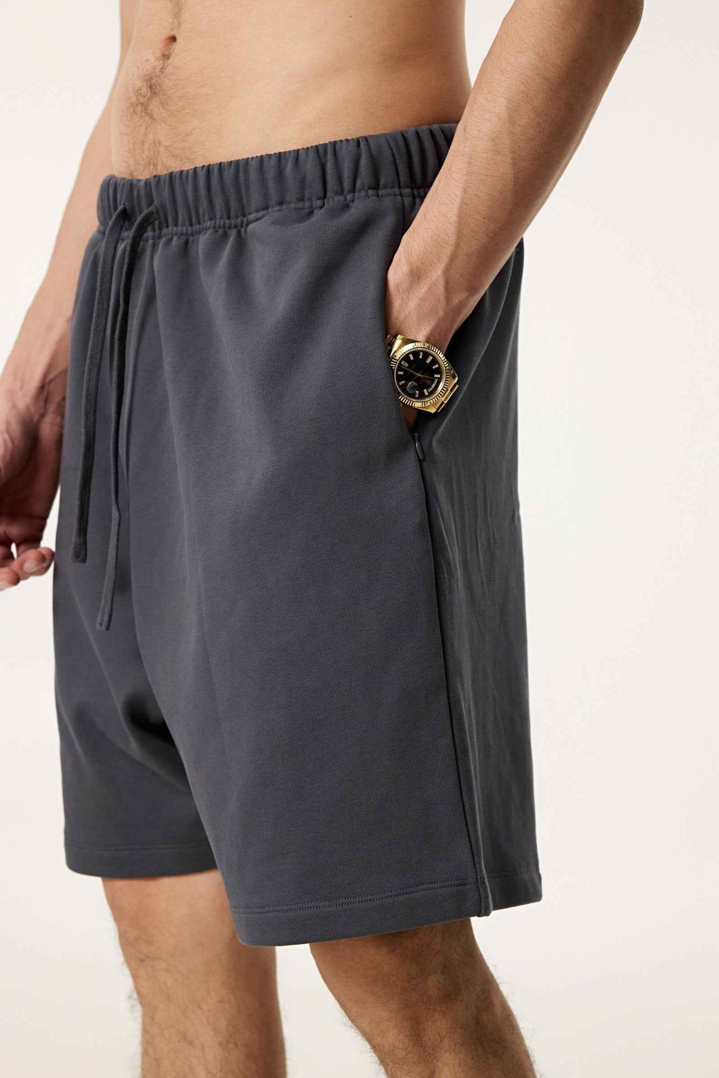 440GSM Men's Heavyweight Invisible-Zipper Shorts